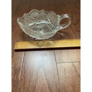 George Duncan & Sons‎ Tepee Wigwam #28 Handled Bonbon Candy Dish Nappy EAPG